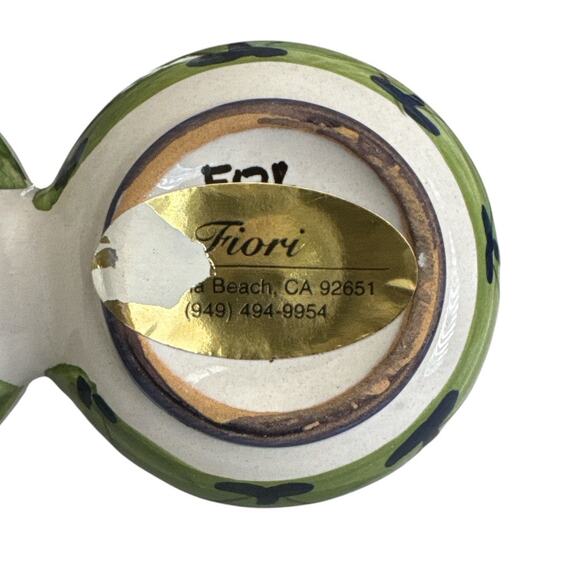 Deruta Italian Salt and Pepper Shakers Caddy Set Flowers and Fruit - Picture 8 of 10